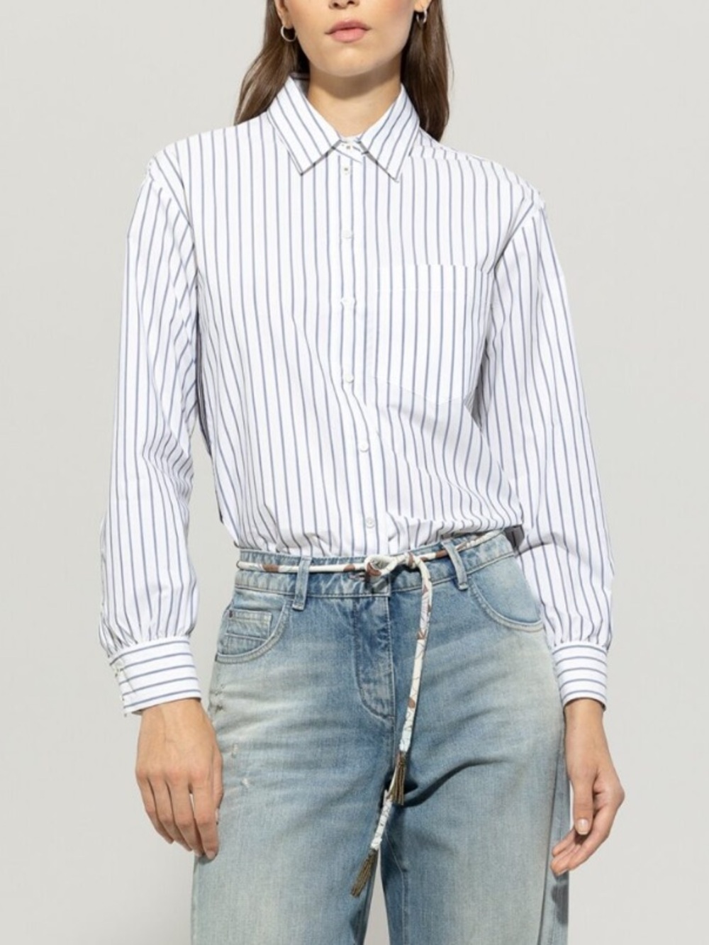 Luisa Cerano Blouse Button Down Shirt Cotton Blend Luxury Classic. Size 6.